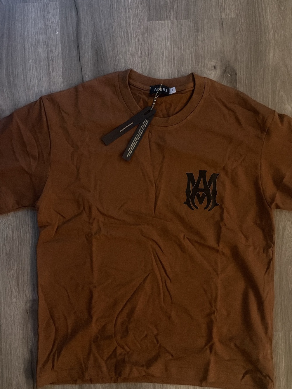 AMIRI Brown Short-Sleeve Logo Tee